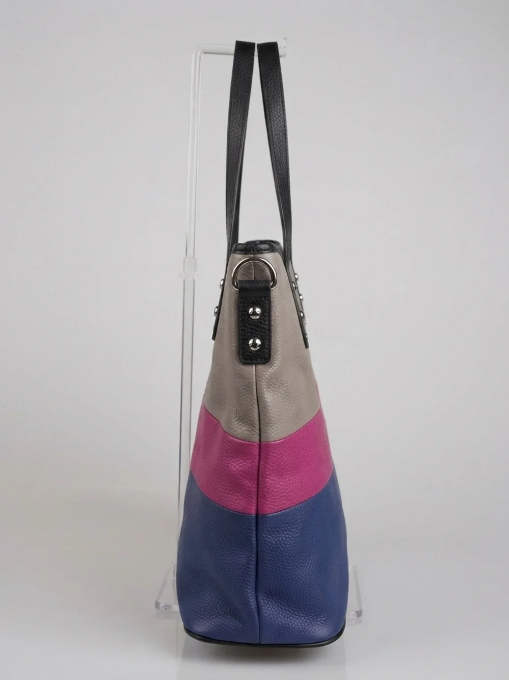 Jessica Simpson Colorblock Tote Bag Pebbled Faux Leather XL Handbag JS4321